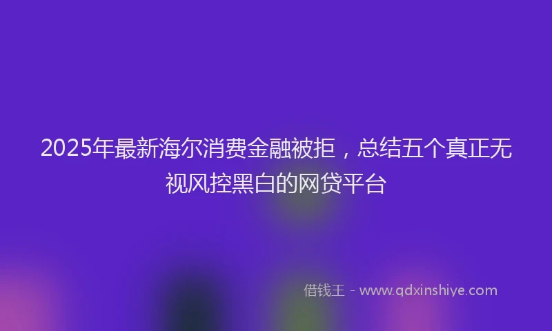 2025年最新海尔消费金融被拒，总结五个真正无视风控黑白的网贷平台