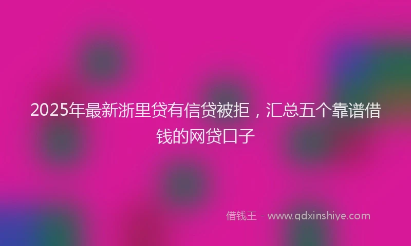 2025年最新浙里贷有信贷被拒，汇总五个靠谱借钱的网贷口子