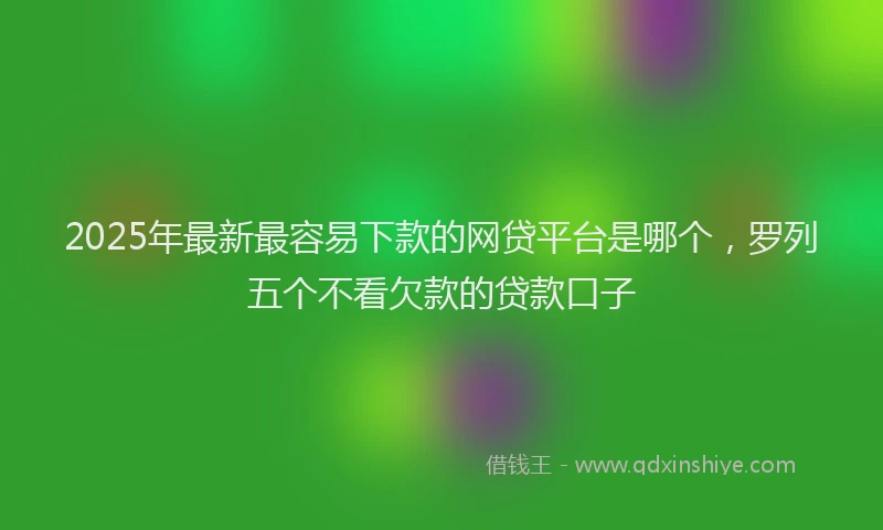 2025年最新最容易下款的网贷平台是哪个，罗列五个不看欠款的贷款口子