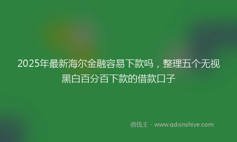 2025年最新海尔金融容易下款吗，整理五个无视黑白百分百下款的借款口子
