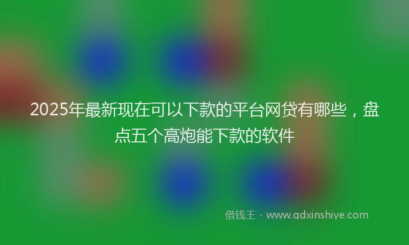 2025年最新现在可以下款的平台网贷有哪些，盘点五个高炮能下款的软件