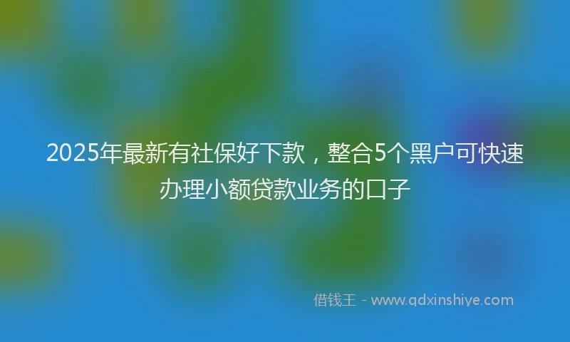 2025年最新有社保好下款，整合5个黑户可快速办理小额贷款业务的口子