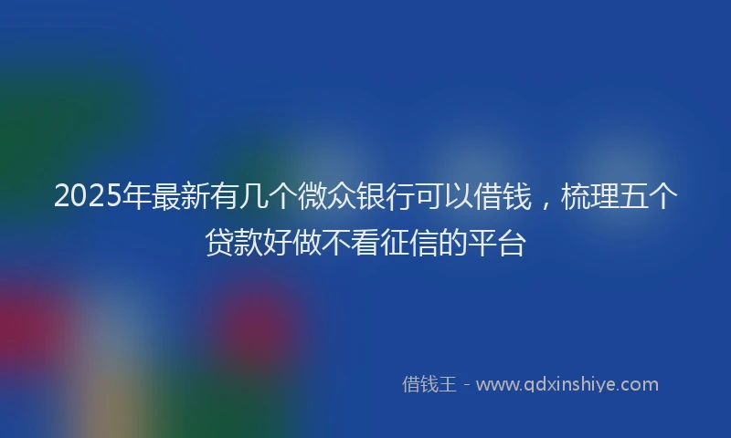 2025年最新有几个微众银行可以借钱，梳理五个贷款好做不看征信的平台