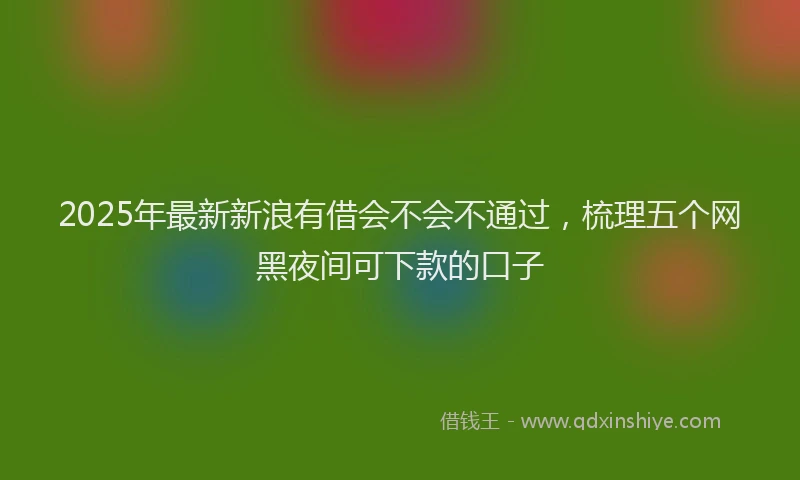 2025年最新新浪有借会不会不通过，梳理五个网黑夜间可下款的口子