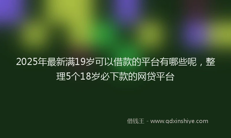 2025年最新满19岁可以借款的平台有哪些呢，整理5个18岁必下款的网贷平台