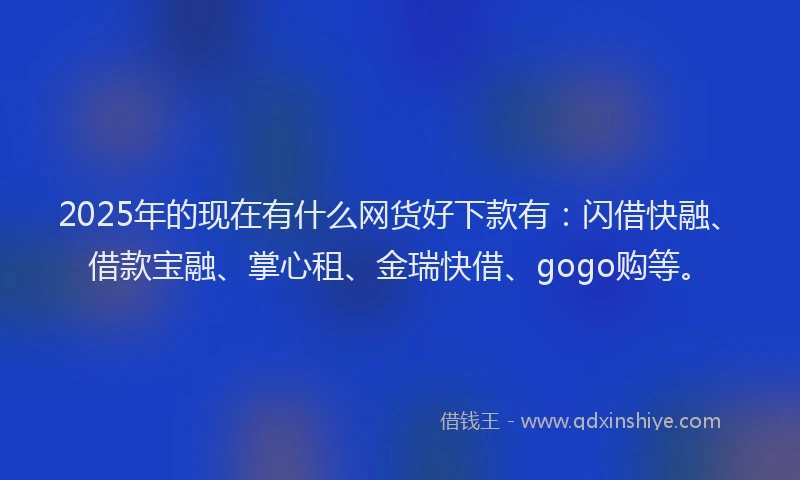 2025年的现在有什么网货好下款有：闪借快融、借款宝融、掌心租、金瑞快借、gogo购等。