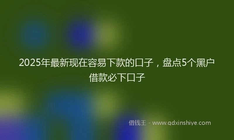 2025年最新现在容易下款的口子，盘点5个黑户借款必下口子