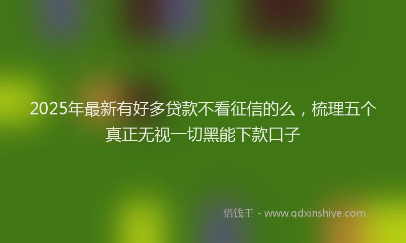 2025年最新有好多贷款不看征信的么，梳理五个真正无视一切黑能下款口子
