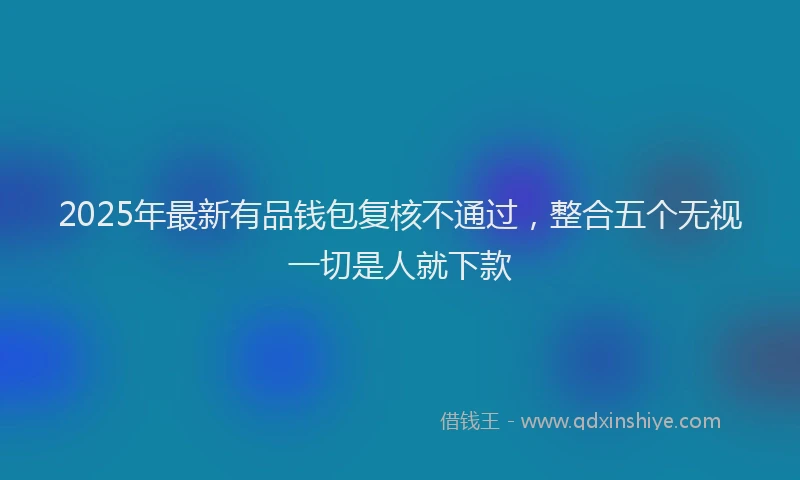 2025年最新有品钱包复核不通过，整合五个无视一切是人就下款