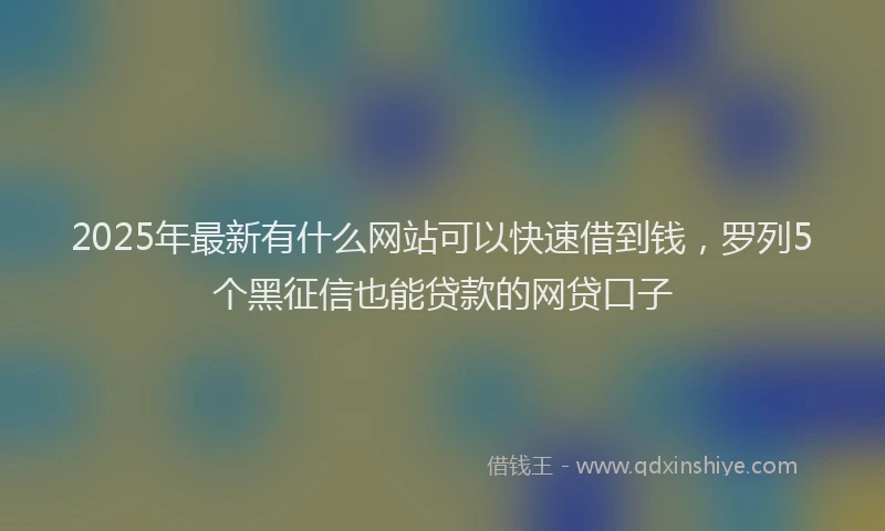 2025年最新有什么网站可以快速借到钱，罗列5个黑征信也能贷款的网贷口子