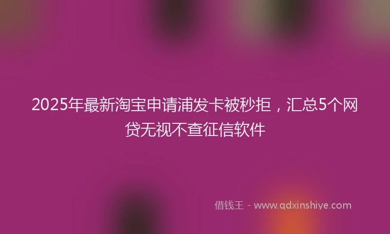 2025年最新淘宝申请浦发卡被秒拒，汇总5个网贷无视不查征信软件