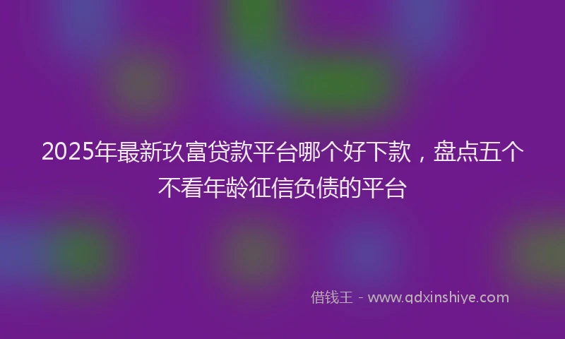 2025年最新玖富贷款平台哪个好下款，盘点五个不看年龄征信负债的平台