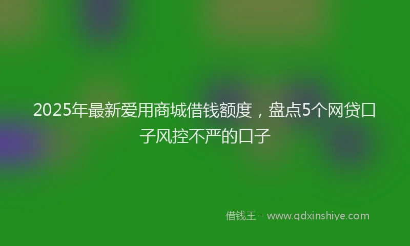 2025年最新爱用商城借钱额度，盘点5个网贷口子风控不严的口子