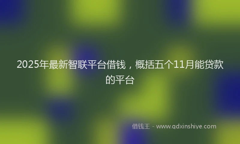 2025年最新智联平台借钱，概括五个11月能贷款的平台