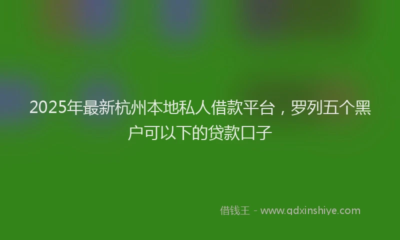 2025年最新杭州本地私人借款平台，罗列五个黑户可以下的贷款口子