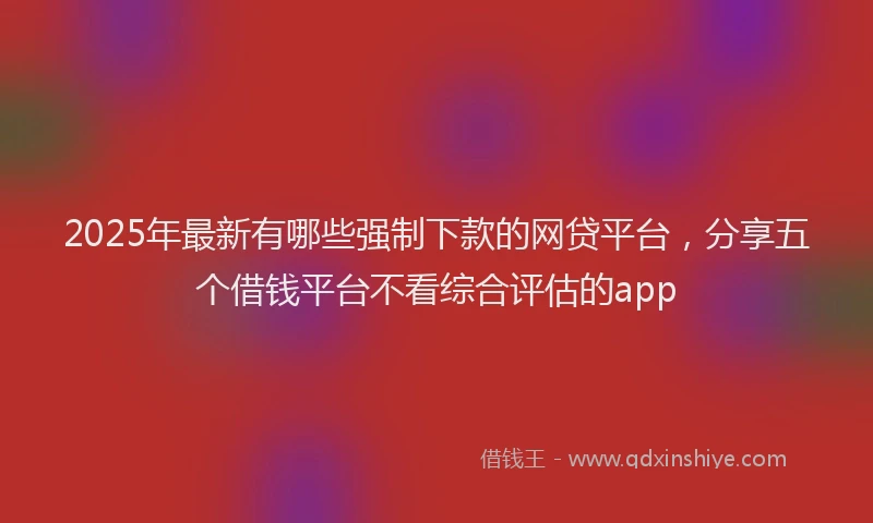2025年最新有哪些强制下款的网贷平台，分享五个借钱平台不看综合评估的app
