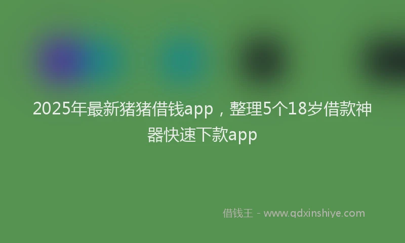 2025年最新猪猪借钱app，整理5个18岁借款神器快速下款app
