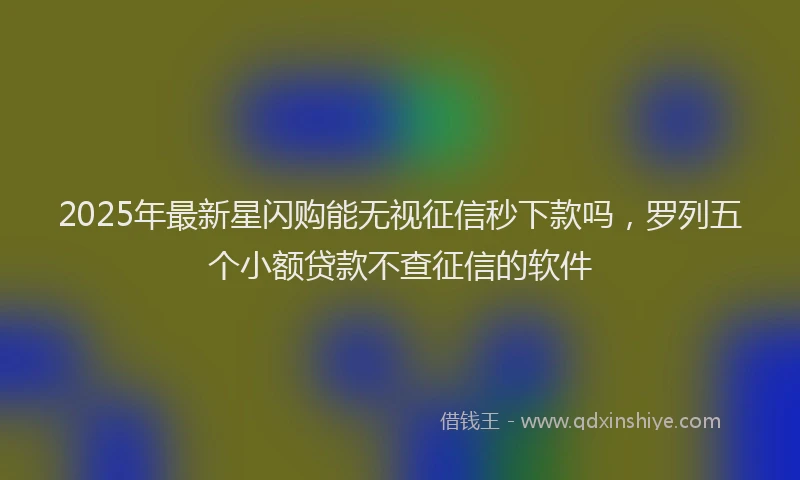 2025年最新星闪购能无视征信秒下款吗，罗列五个小额贷款不查征信的软件