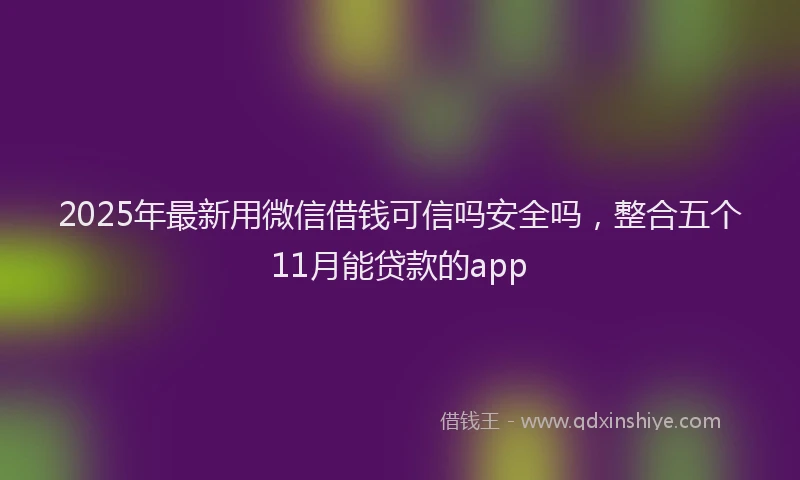 2025年最新用微信借钱可信吗安全吗，整合五个11月能贷款的app