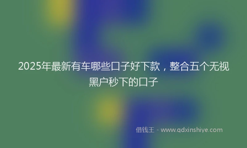 2025年最新有车哪些口子好下款，整合五个无视黑户秒下的口子