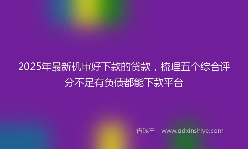 2025年最新机审好下款的贷款，梳理五个综合评分不足有负债都能下款平台