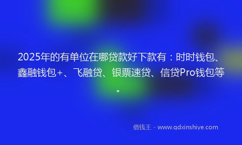 2025年的有单位在哪贷款好下款有：时时钱包、鑫融钱包+、飞融贷、银票速贷、信贷Pro钱包等。