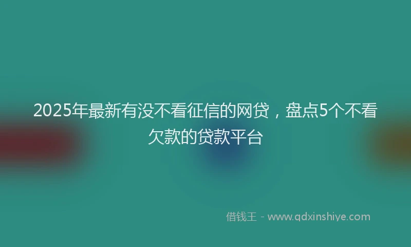 2025年最新有没不看征信的网贷，盘点5个不看欠款的贷款平台