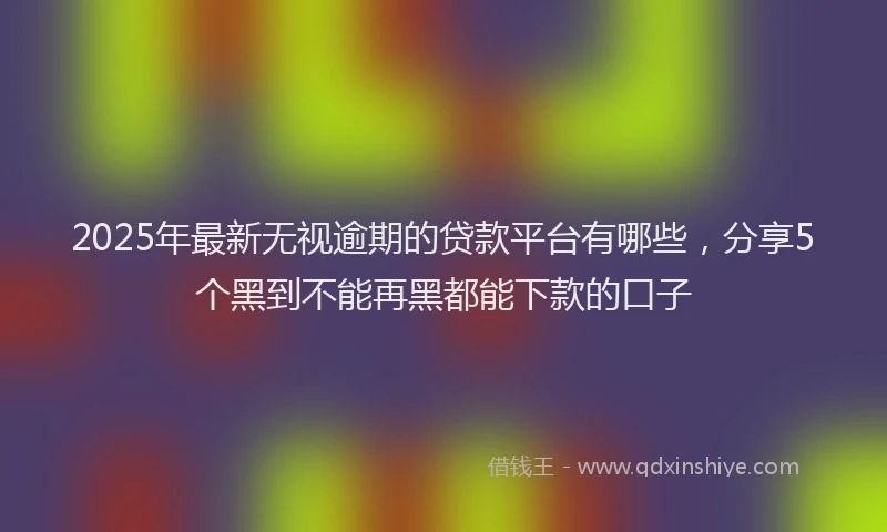 2025年最新无视逾期的贷款平台有哪些，分享5个黑到不能再黑都能下款的口子