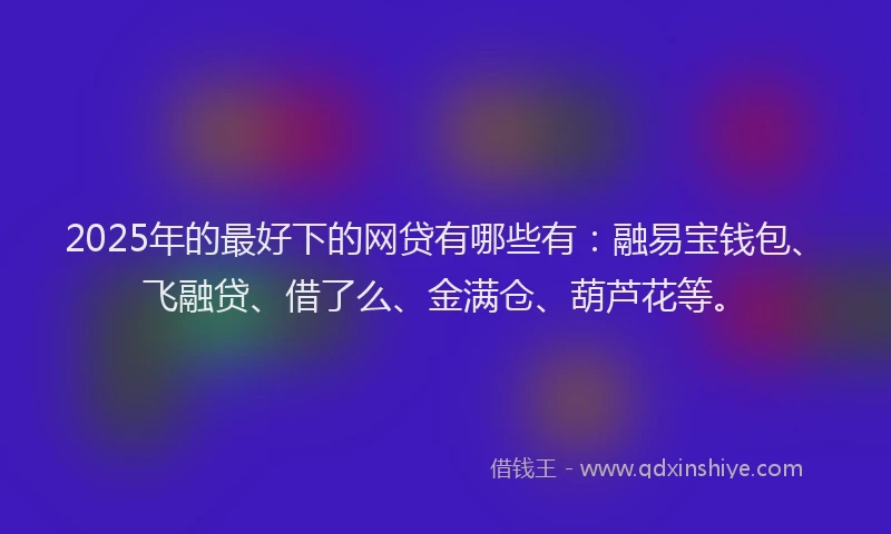 2025年的最好下的网贷有哪些有：融易宝钱包、飞融贷、借了么、金满仓、葫芦花等。