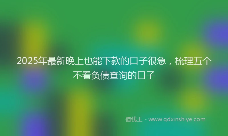 2025年最新晚上也能下款的口子很急，梳理五个不看负债查询的口子