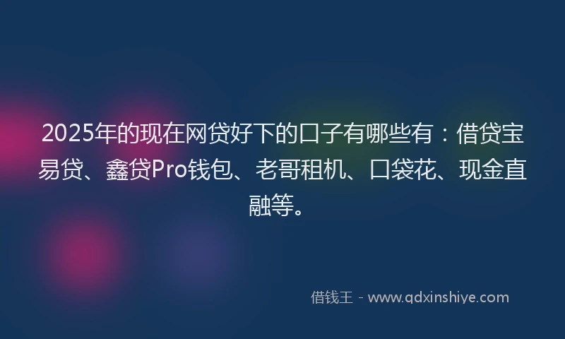 2025年的现在网贷好下的口子有哪些有：借贷宝易贷、鑫贷Pro钱包、老哥租机、口袋花、现金直融等。