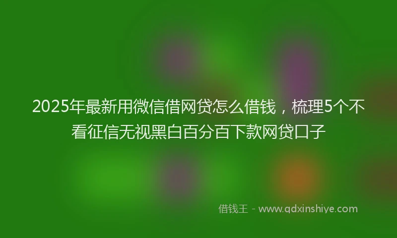 2025年最新用微信借网贷怎么借钱，梳理5个不看征信无视黑白百分百下款网贷口子
