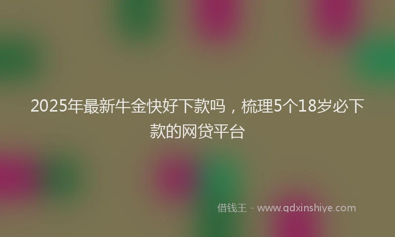 2025年最新牛金快好下款吗，梳理5个18岁必下款的网贷平台