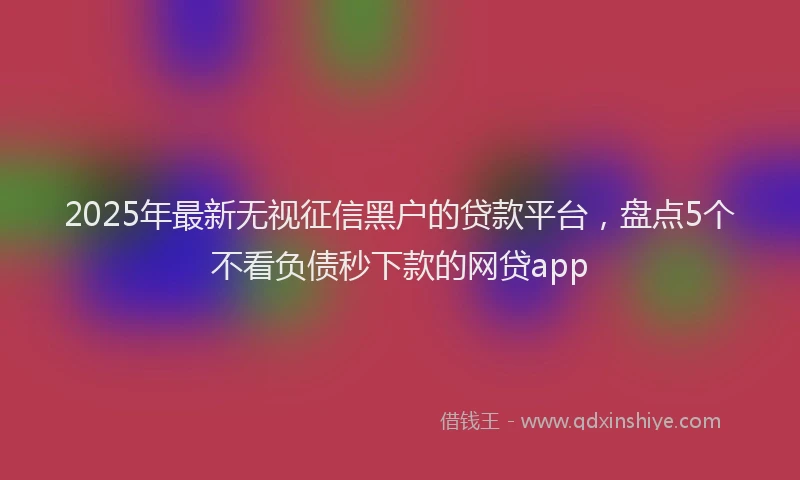 2025年最新无视征信黑户的贷款平台，盘点5个不看负债秒下款的网贷app