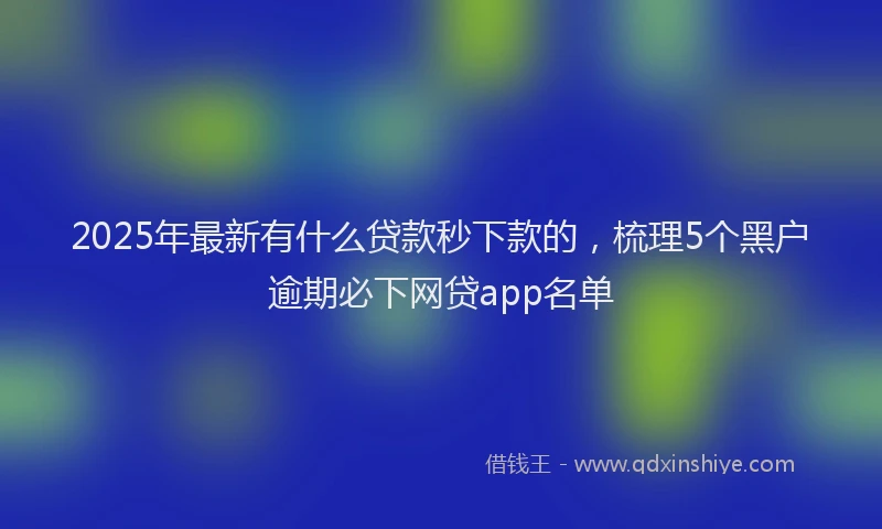 2025年最新有什么贷款秒下款的，梳理5个黑户逾期必下网贷app名单