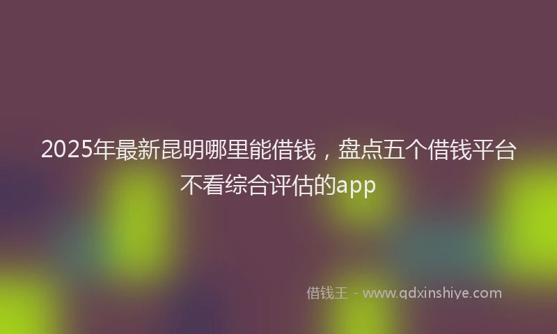 2025年最新昆明哪里能借钱，盘点五个借钱平台不看综合评估的app