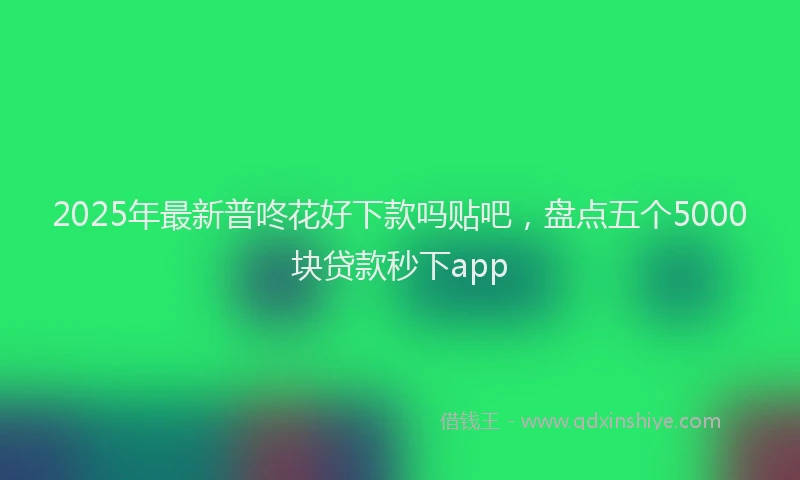 2025年最新普咚花好下款吗贴吧，盘点五个5000块贷款秒下app