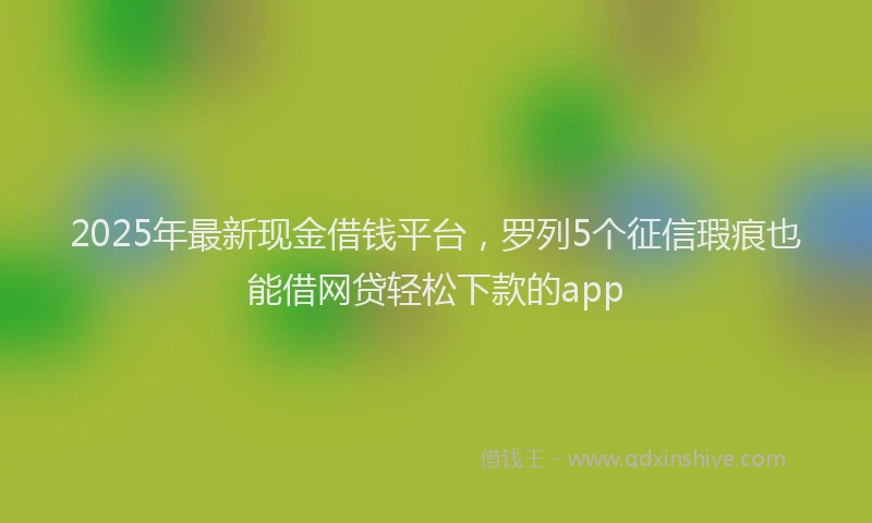 2025年最新现金借钱平台，罗列5个征信瑕疵也能借网贷轻松下款的app