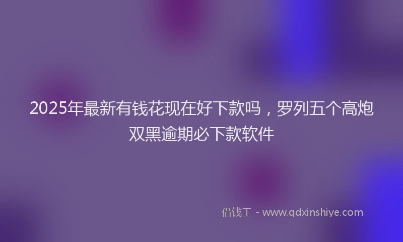 2025年最新有钱花现在好下款吗，罗列五个高炮双黑逾期必下款软件