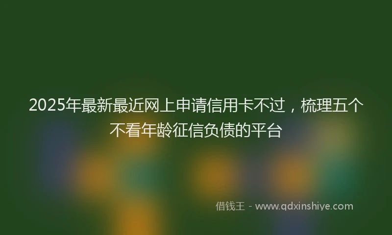 2025年最新最近网上申请信用卡不过，梳理五个不看年龄征信负债的平台