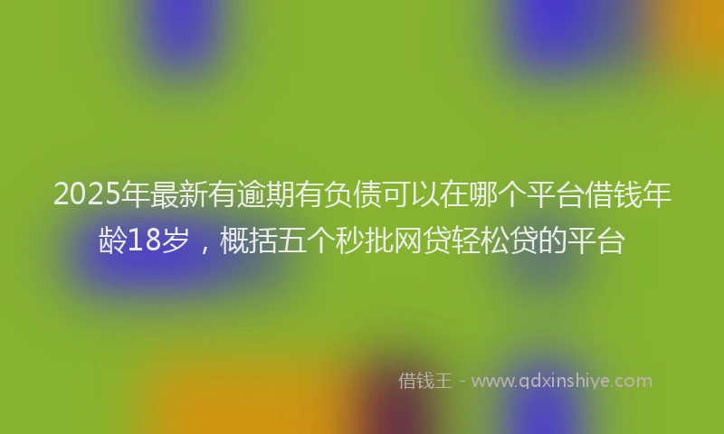 2025年最新有逾期有负债可以在哪个平台借钱年龄18岁，概括五个秒批网贷轻松贷的平台