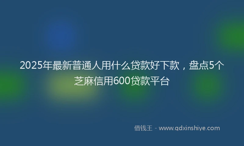 2025年最新普通人用什么贷款好下款，盘点5个芝麻信用600贷款平台