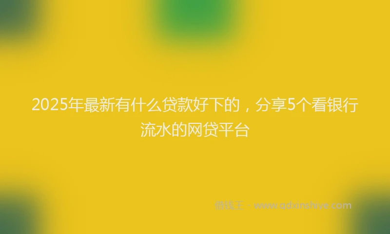 2025年最新有什么贷款好下的，分享5个看银行流水的网贷平台