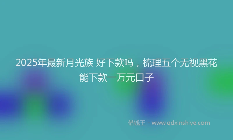 2025年最新月光族 好下款吗，梳理五个无视黑花能下款一万元口子