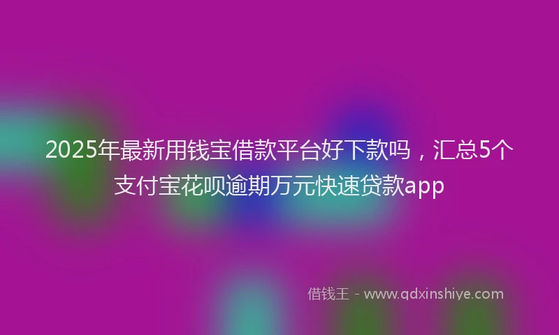 2025年最新用钱宝借款平台好下款吗，汇总5个支付宝花呗逾期万元快速贷款app