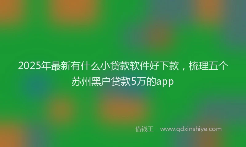 2025年最新有什么小贷款软件好下款，梳理五个苏州黑户贷款5万的app