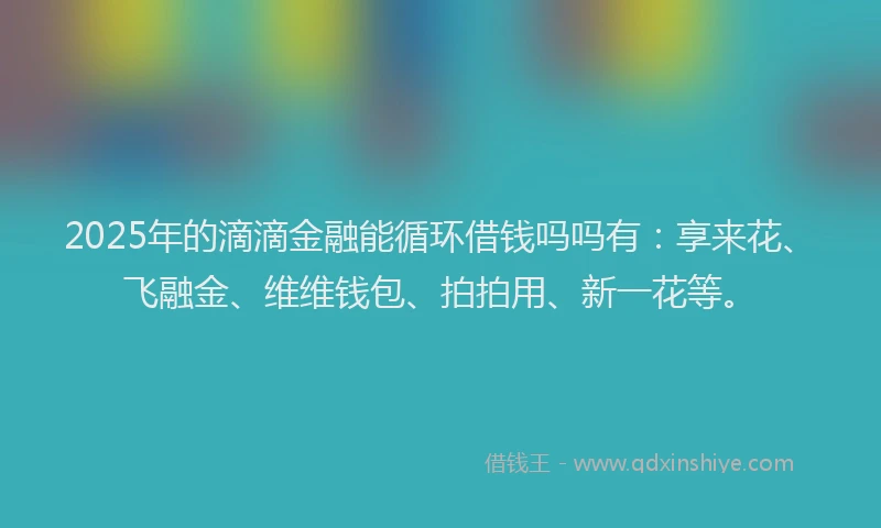 2025年的滴滴金融能循环借钱吗吗有：享来花、飞融金、维维钱包、拍拍用、新一花等。
