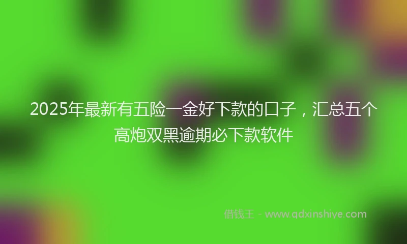 2025年最新有五险一金好下款的口子，汇总五个高炮双黑逾期必下款软件