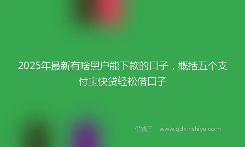 2025年最新有啥黑户能下款的口子，概括五个支付宝快贷轻松借口子
