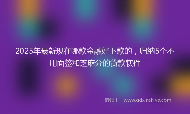 2025年最新现在哪款金融好下款的，归纳5个不用面签和芝麻分的贷款软件